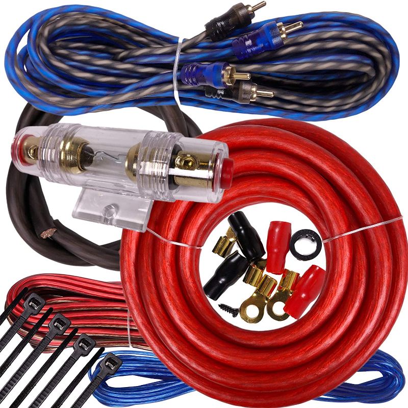 Photo 1 of Complete 2000W Gravity 4 Gauge Amplifier Installation Wiring Kit Amp Pk3 4 Ga Red