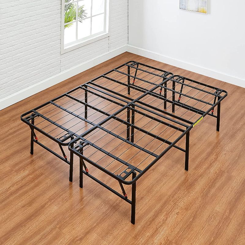 Photo 1 of Amazon Basics Foldable, 18" Black Metal Platform Bed Frame with Tool-Free Assembly, No Box Spring Needed - Queen
