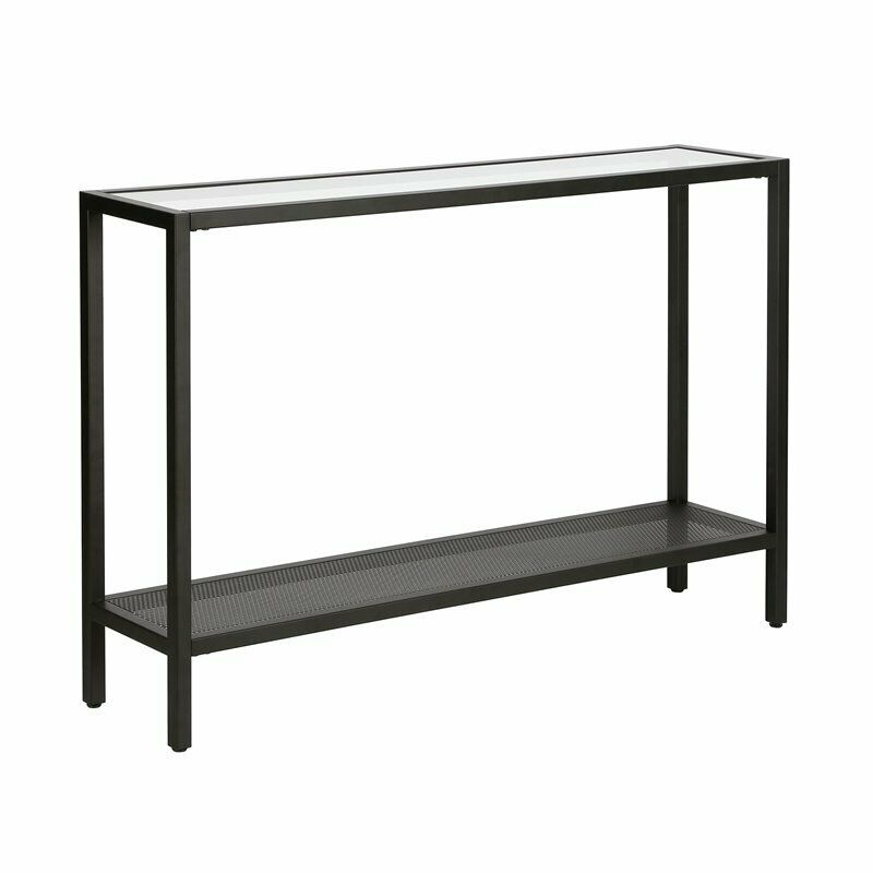 Photo 1 of Henn&Hart 46" 2-Shelf Console Table in Blackened Bronze
