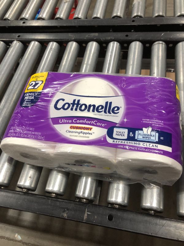 Photo 1 of Cottonelle Ultra ComfortCare Toilet Paper with Cushiony CleaningRipples, 6 Family Mega Rolls, Soft Bath Tissue (6 Family Mega Rolls = 27 Regular Rolls)
