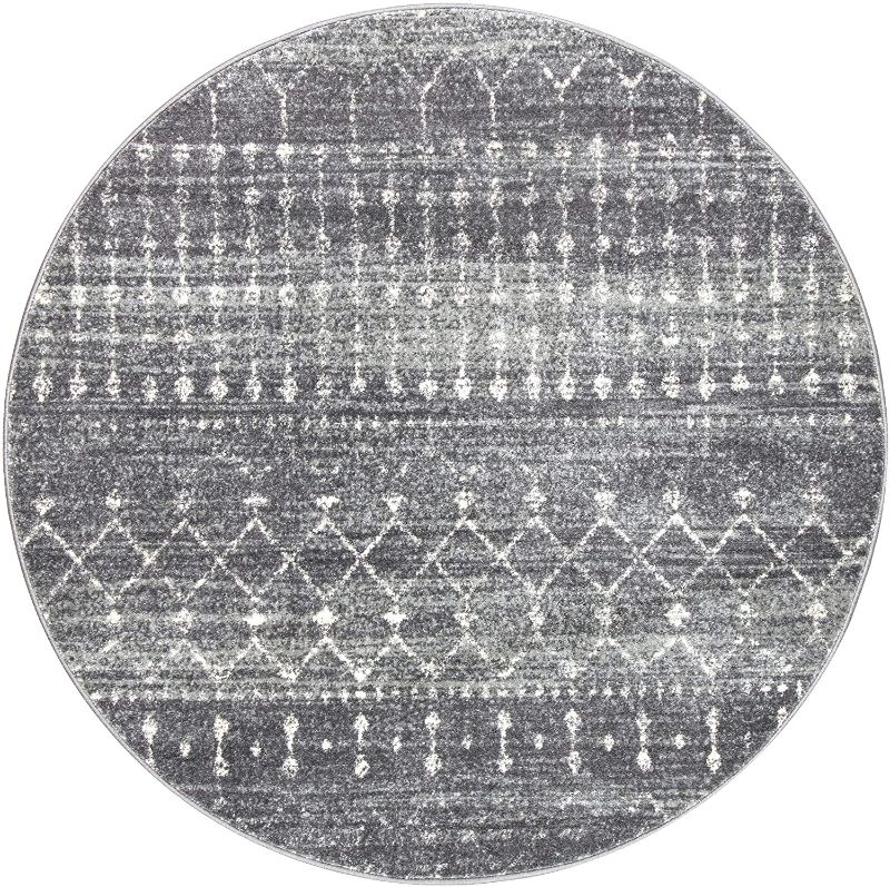 Photo 1 of nuLOOM Moroccan Blythe Area Rug, 3' x 5' Oval, Dark Grey
