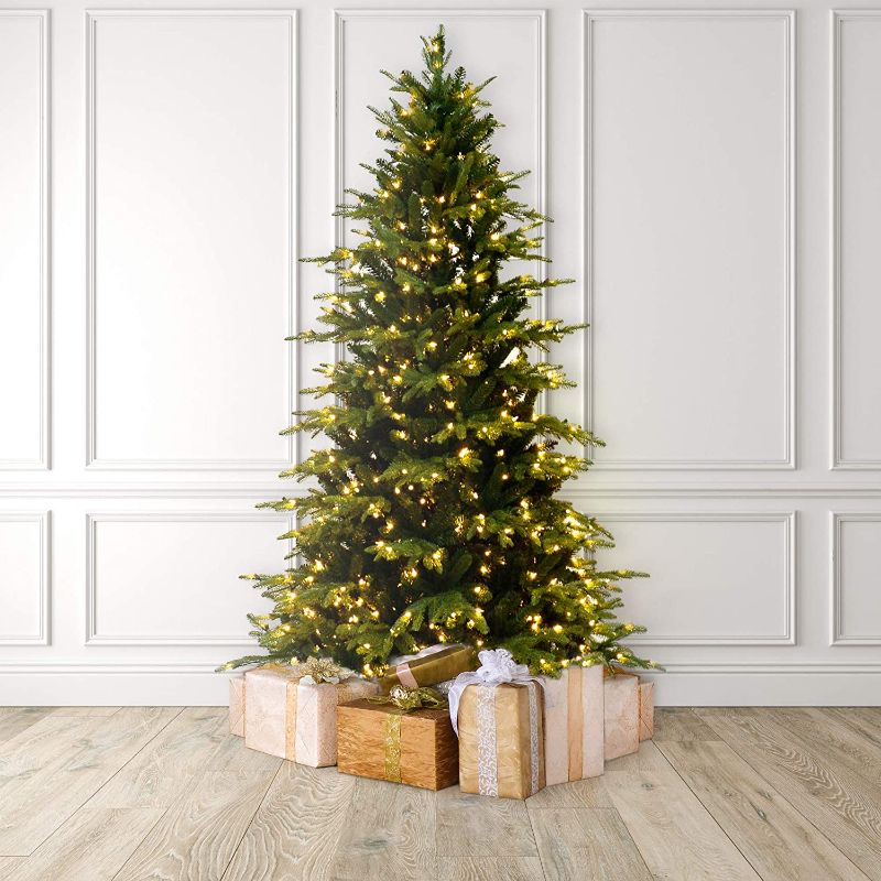 Photo 1 of MARTHA STEWART Natural Pine Pre-Lit Artificial Christmas Tree, 5 Feet, Clear White Lights
