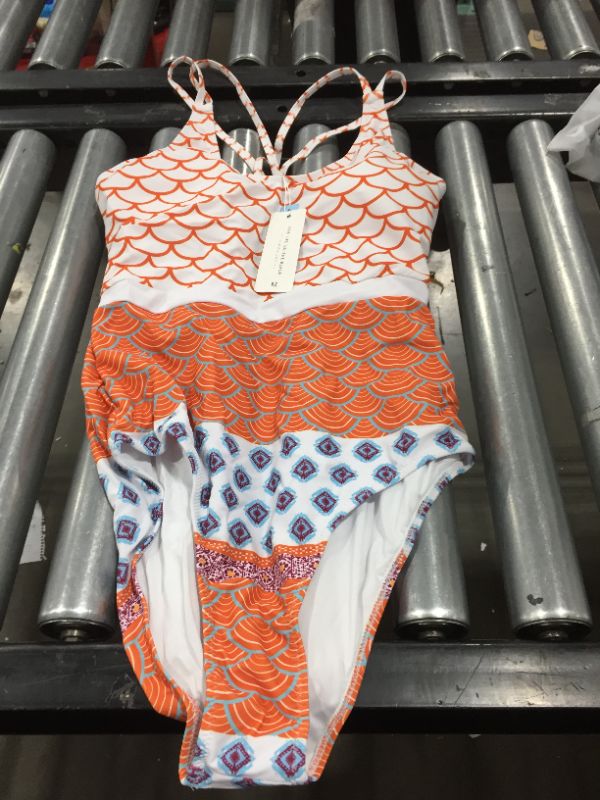 Photo 2 of Beautiful World Print One Piece Swimsuit (M)
