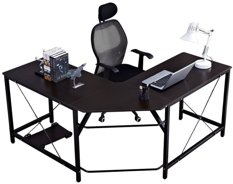 Photo 1 of sogesfurniture 59 x 59 Inches Large L-Shaped Desk Corner Table Computer Desk Workstation Desk PC Laptop Office Desk L Desk,Black BHUS-ZJ02-BK
