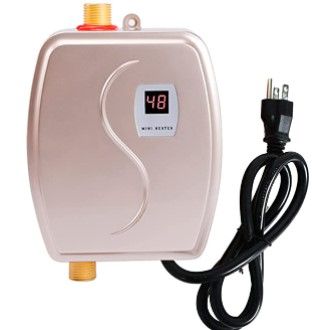Photo 1 of 2 Mini Electric Tankless Water Heater - 3000W 110V Small Instant Hot Water Heater with LCD Digital Display for Kitchen Sink
