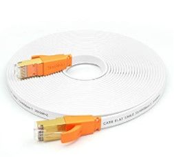 Photo 1 of Smolink Flat Ethernet Cable (25 Feet), High Speed Network Internet Cable, 2000 MHz, 40Gbps - RJ45 Computer Patch Cord - Supports Cat6 / Cat5e / Cat5 Standards
