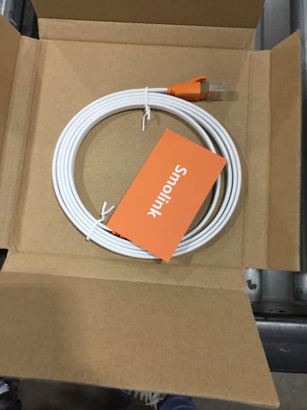 Photo 2 of Smolink Flat Ethernet Cable (25 Feet), High Speed Network Internet Cable, 2000 MHz, 40Gbps - RJ45 Computer Patch Cord - Supports Cat6 / Cat5e / Cat5 Standards
