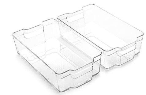 Photo 1 of BINO | Stackable Plastic Storage Bins, X-Large - 2 Pack | THE STACKER COLLECTION | Multi-Use Organizer Bins | BPA-Free | Pantry Organization | Home Organization | Fridge Organizer | Freezer Organizer
