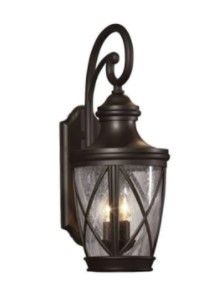 Photo 1 of allen + roth Castine 23.75-in H Bronze Candelabra Base (E-12) Outdoor Wall Ligh