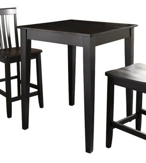 Photo 1 of Black Pub Dining Table, Mid Height Square, Small, Black