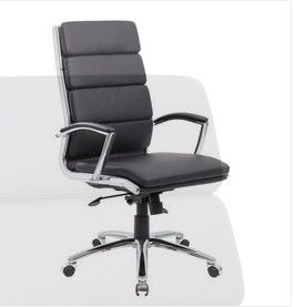 Photo 1 of Boss Executive CaressoftPlus Chair with Metal Chrome Finish in Black