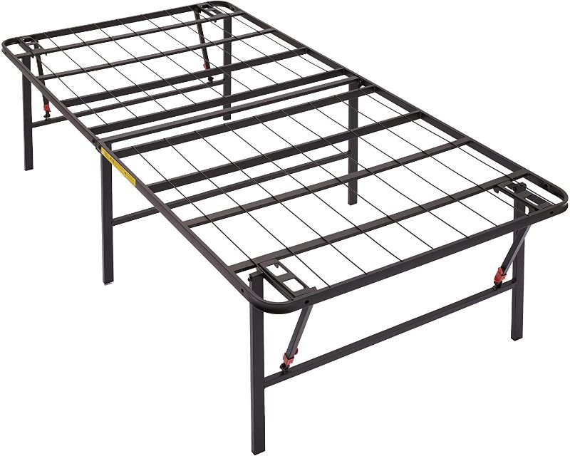 Photo 1 of Amazon Basics Foldable, 18" Black Metal Platform Bed Frame with Tool-Free Assembly, No Box Spring Needed - Twin