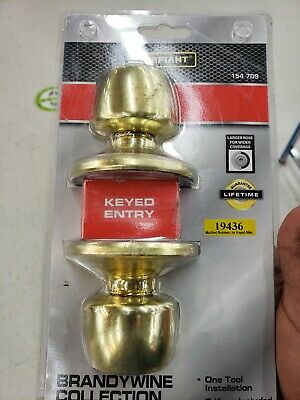 Photo 1 of DEFIANT Brandywine Collection Door Knob Polished Brass 4 way latch 2 key #A-02
