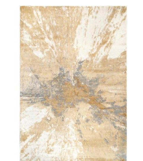 Photo 1 of Cyn Modern Abstract Gold 5 ft .square Area Rug
