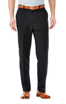 Photo 1 of Haggar Men's Cool 18 Stria Hidden Expandable Waistband Plain Front Pant 42 X 30