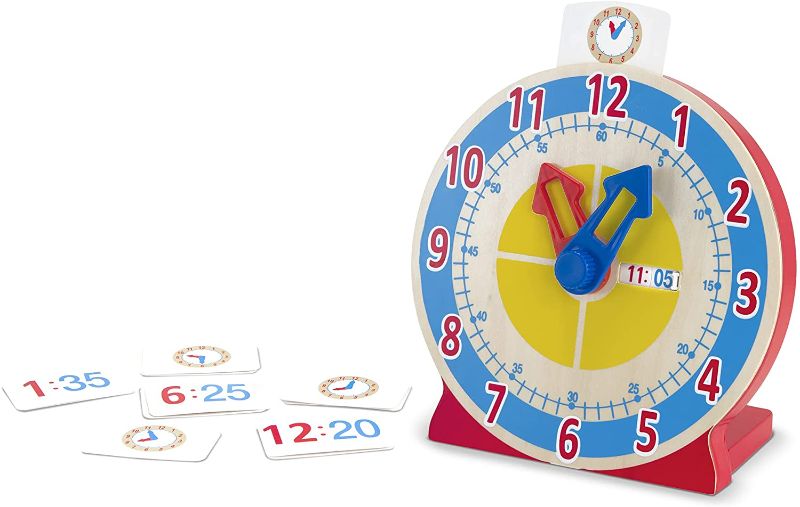 Photo 1 of Melissa & Doug Turn & Tell Wooden Clock - Educational Toy With 12+ Reversible Time Cards
