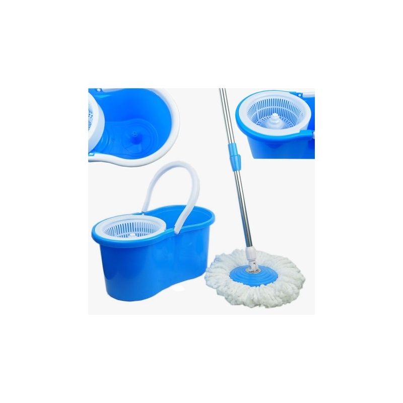 Photo 1 of  Microfiber Spining Magic Mop W/bucket 2 Heads Rotating 360° Easy Floor Mop purple- 4 Color
