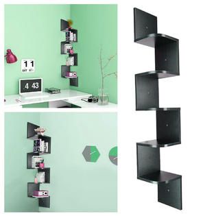 Photo 1 of  5 Tiers Wood Wall Mount Corner Shelf Floating Home Storage Rack Display Unit
