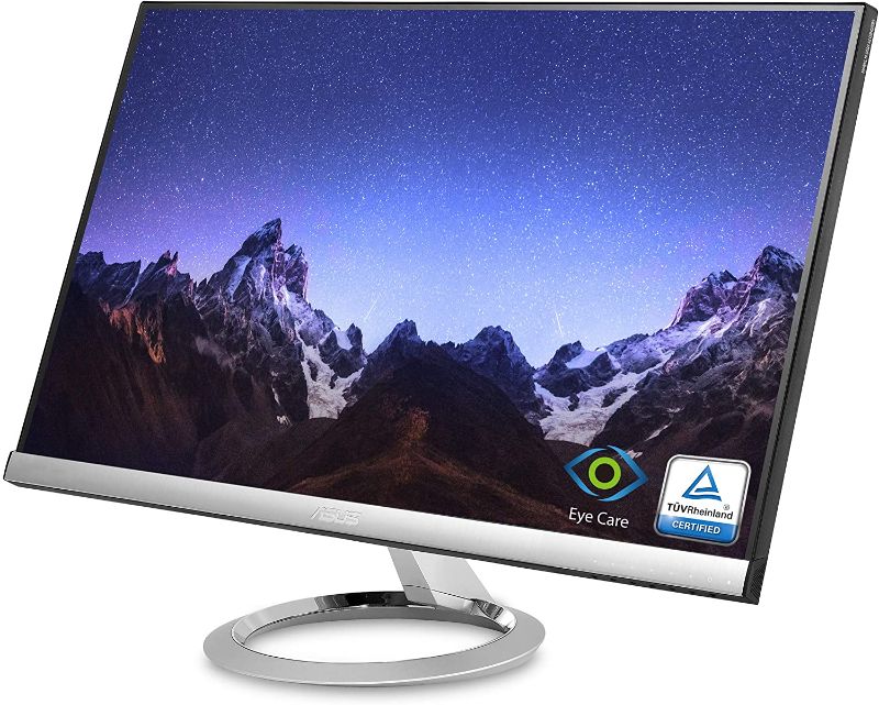 Photo 1 of Asus Designo MX279HS Monitor - 27" Full HD (1920x1080), IPS LED with 178° Wide-View, Frameless, 1080P, Low Blue Light Eye Care HDMI VGA,Silver/Black
