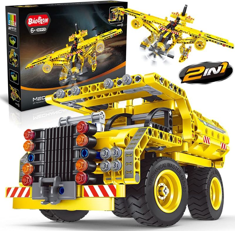 Photo 1 of STEM Toy Building Toys Gifts for Age 6, 7, 8, 9, 10, 11, 12 Years Old Kids, Boys, Girl - 2-in-1 Truck Airplane Take Apart Toy, 361 Pcs DIY Building Kits, Learning Engineering Play Kit Construction Toy
