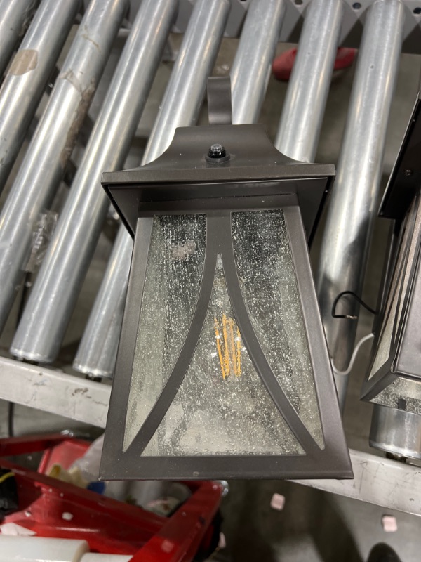 Photo 4 of 3pk CLOUDY BAY 120V Outdoor Wall Lantern with Dusk To Dawn Photocell, Includes LED Filament Bulb,Oil Rubbed Bronze
