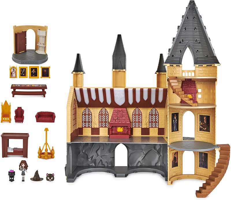 Photo 1 of Wizarding World Harry Potter, Magical Minis Hogwarts Castle with 12 Accessories, Lights, Sounds & Exclusive Hermione Doll, Kids Toys for Ages 5 and up
