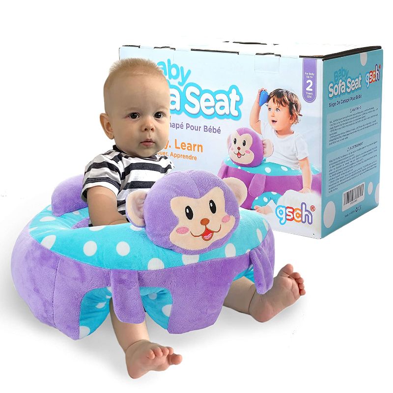 Photo 1 of Baby Sofa Infant Support Seat Learning Sitting Chairs for Babies Bouncer Soft Monkey Plush Floor Seats Suitable for Play Infants Tummy Time Pre-Kindergarten
