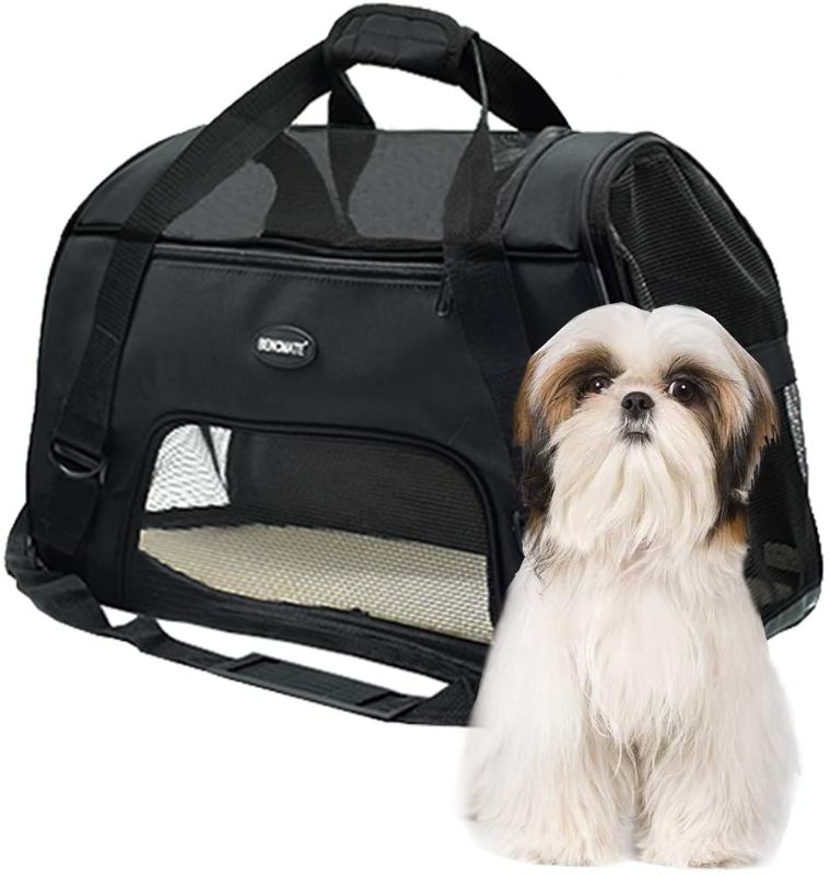 Photo 1 of BENCMATE Dog Carrier, Soft Travel Collapsible Pet Travel Carrier with Reinforced Structure and a Sturdy Base Within Comfortable Fleece Padding for Puppies (L)
