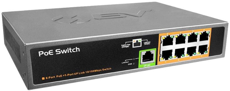 Photo 1 of BV-Tech 8 Port PoE Unmanaged Switch + 1 Ethernet Uplink – 150W – 802.3af – POE-SW801
