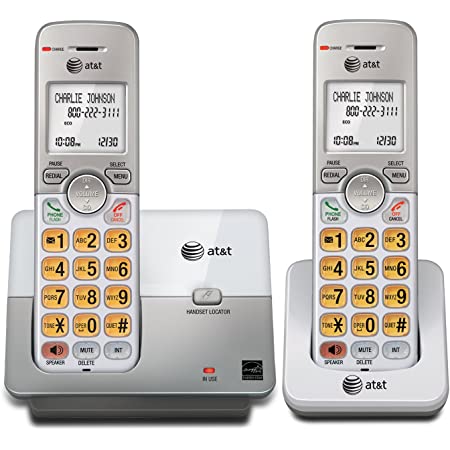 Photo 1 of AT&T EL51203 DECT 6.0 Phone with Caller ID/Call Waiting, 2 Cordless Handsets, Silver
