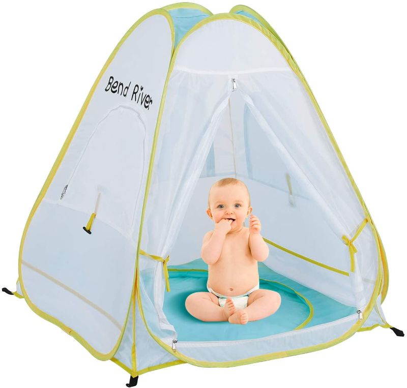 Photo 1 of Bend River Pop Up Baby Beach Tent, UPF 50+ Sun Shelter with Pool, Portable Mosquito Net for Infant
