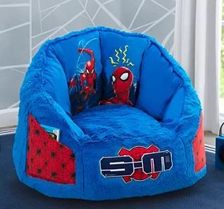 Photo 1 of Children Spider-Man Cozee Fluffy Chair with Memory Foam Seat, Kid Size