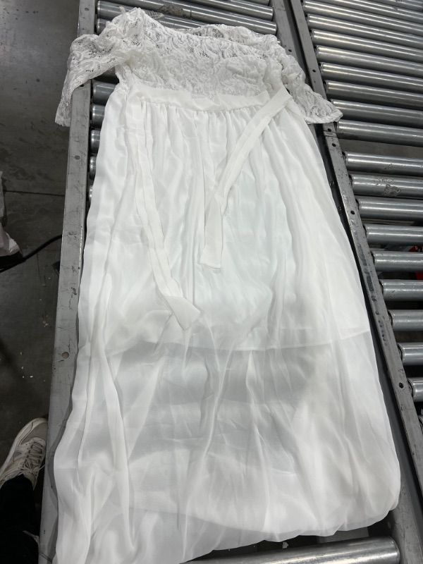 Photo 1 of Women's White lace top dress Size-L