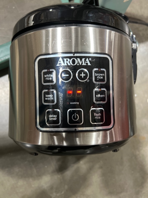 Photo 5 of Aroma Digital Rice Cooker and Food Steamer, Silver, 8 Cup