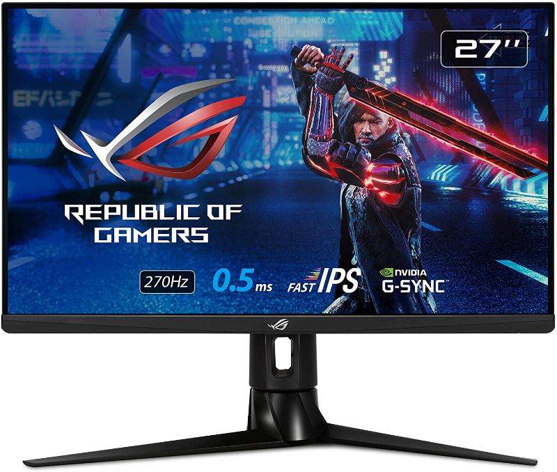 Photo 1 of ASUS ROG Strix 27” 2K HDR Gaming Monitor (XG27AQM) - WQHD (2560 x 1440), Fast IPS, 270Hz, 0.5ms, Extreme Low Motion Blur Sync, G-SYNC Compatible, DisplayHDR 400, Eye Care, DisplayPort, HDMI, USB 3.0
