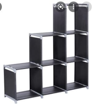 Photo 1 of Black Multifunctional Assembled 3Layers 6 Compartments Storage Shelf