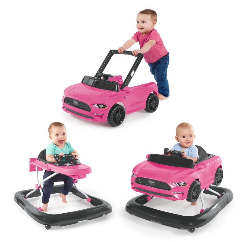 Photo 1 of Bright Starts Ford Mustang Ways to Play 4-in-1 Walker, Pink, Age 6 Months+
