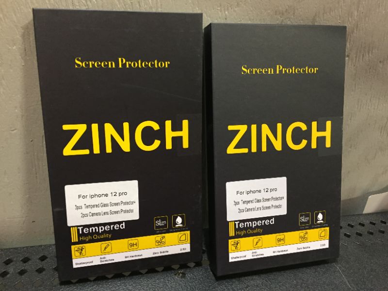 Photo 2 of 2 boxes of zinch brand screen for iphone 12 pro 