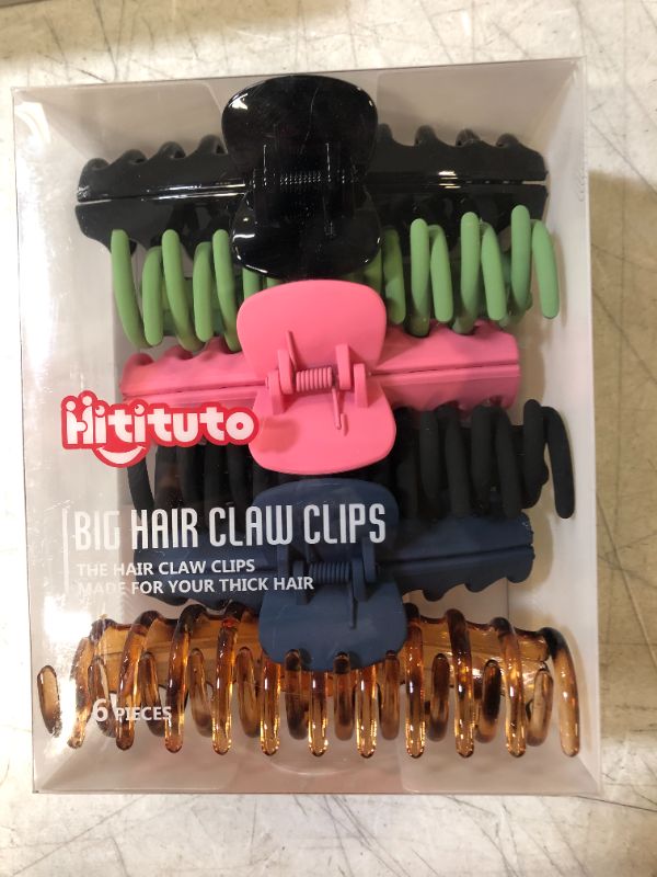 Photo 2 of Big Hair Claw Clips for Women 4.33 Inch Non Slip Large Claw Hair Clips Strong Hold Hair Clips for Thin Hair for Thick/Thin Hair Tortoise Barrettes Big Fashion Hair Styling Accessories Girls 6 pcs
