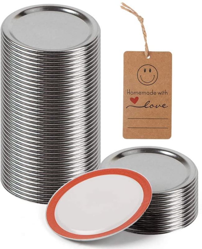 Photo 1 of 48-Pack Canning Lids, for Regular Mouth Mason Jar Lids
