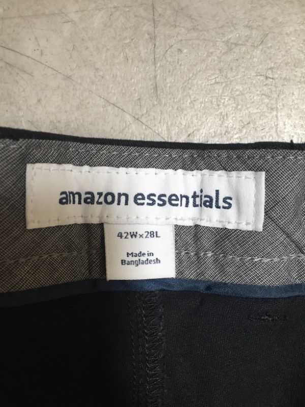 Photo 2 of AMAZON ESSENTIALS CLASSIC PANTS BLACK 
SIZE 42X28