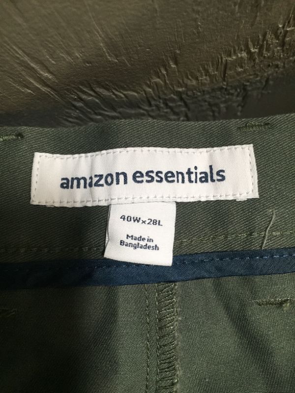 Photo 2 of AMAZON ESSENTIALS CLASSIC PANTS SIZE 40X28L WASHED OUT OLIVE