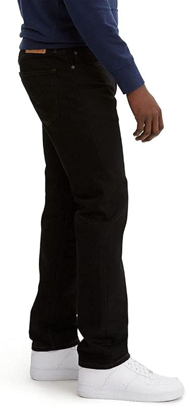 Photo 1 of Levi's Men's 505 Regular Fit Jeans 30WX32L in the color Black
