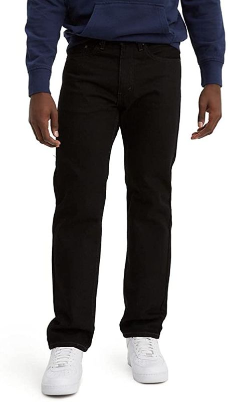 Photo 2 of Levi's Men's 505 Regular Fit Jeans 30WX32L in the color Black
