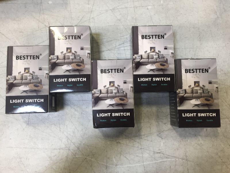 Photo 5 of [10 Pack] BESTTEN Single Pole Decorator Wall Light Switch with Wallplate 