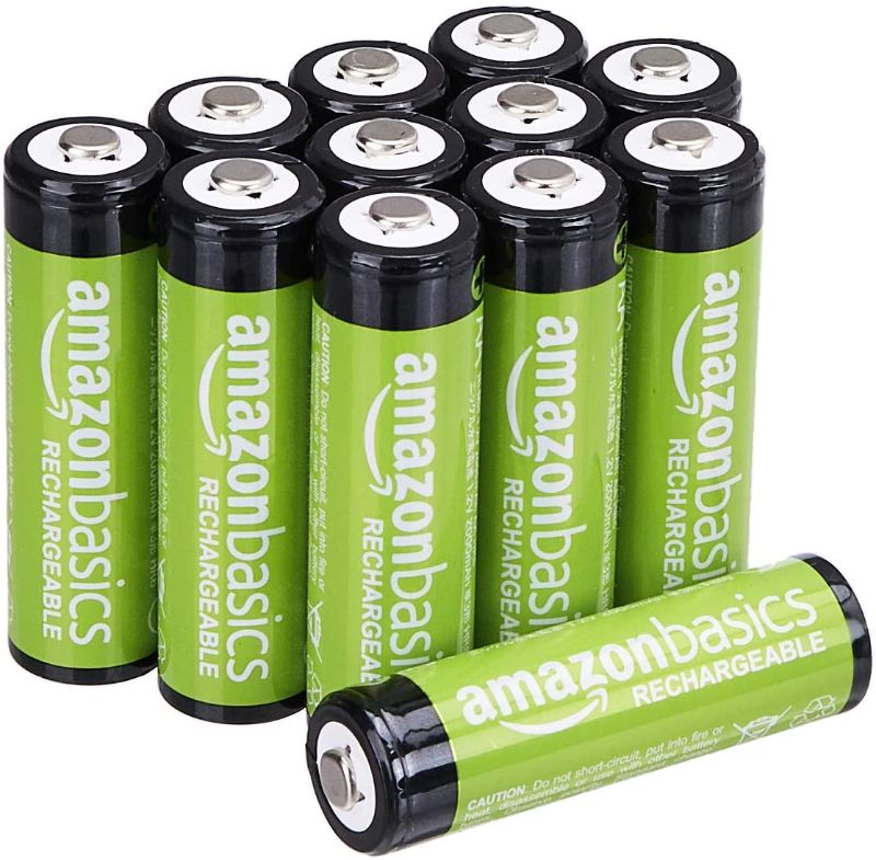 Photo 1 of Amazon Basics 12-Pack AA Rechargeable Batteries, Performance 2,000 mAh Battery, Pre-Charged, Recharge up to 1000x
