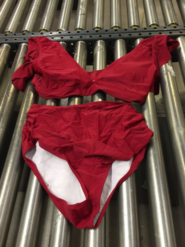 Photo 1 of 2 PIECE WOMENS BIKINI. COLOR RED. SIZE XL