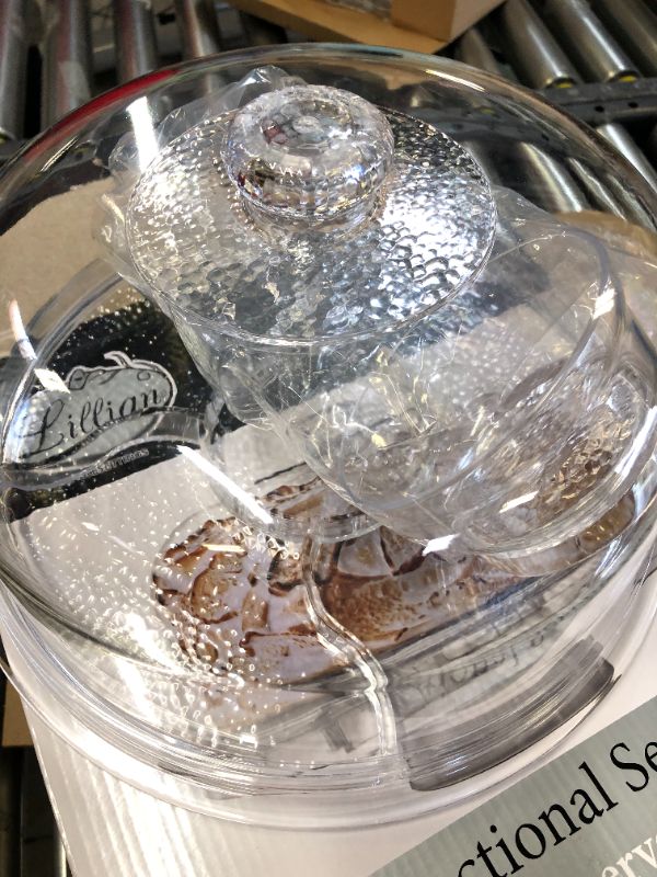 Photo 2 of Cake Stand with Dome Cover, 6-in-1 Multi-Purpose Use, Serving Platter, Punch Bowl, Desert Platter and More, BPA Free
