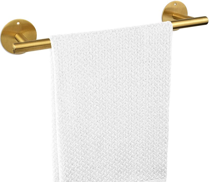 Photo 1 of Enfysfach Towel Bar Bathroom Towel Holder 16 Inch Bath Towel Rack, Self-Adhesive & Wall-Mounted
