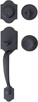 Photo 1 of Amazon Basics Handleset with Tulip Knob - Single Cylinder - Matte Black-----(missing lock and small hardware)
(stock photo just for reference)